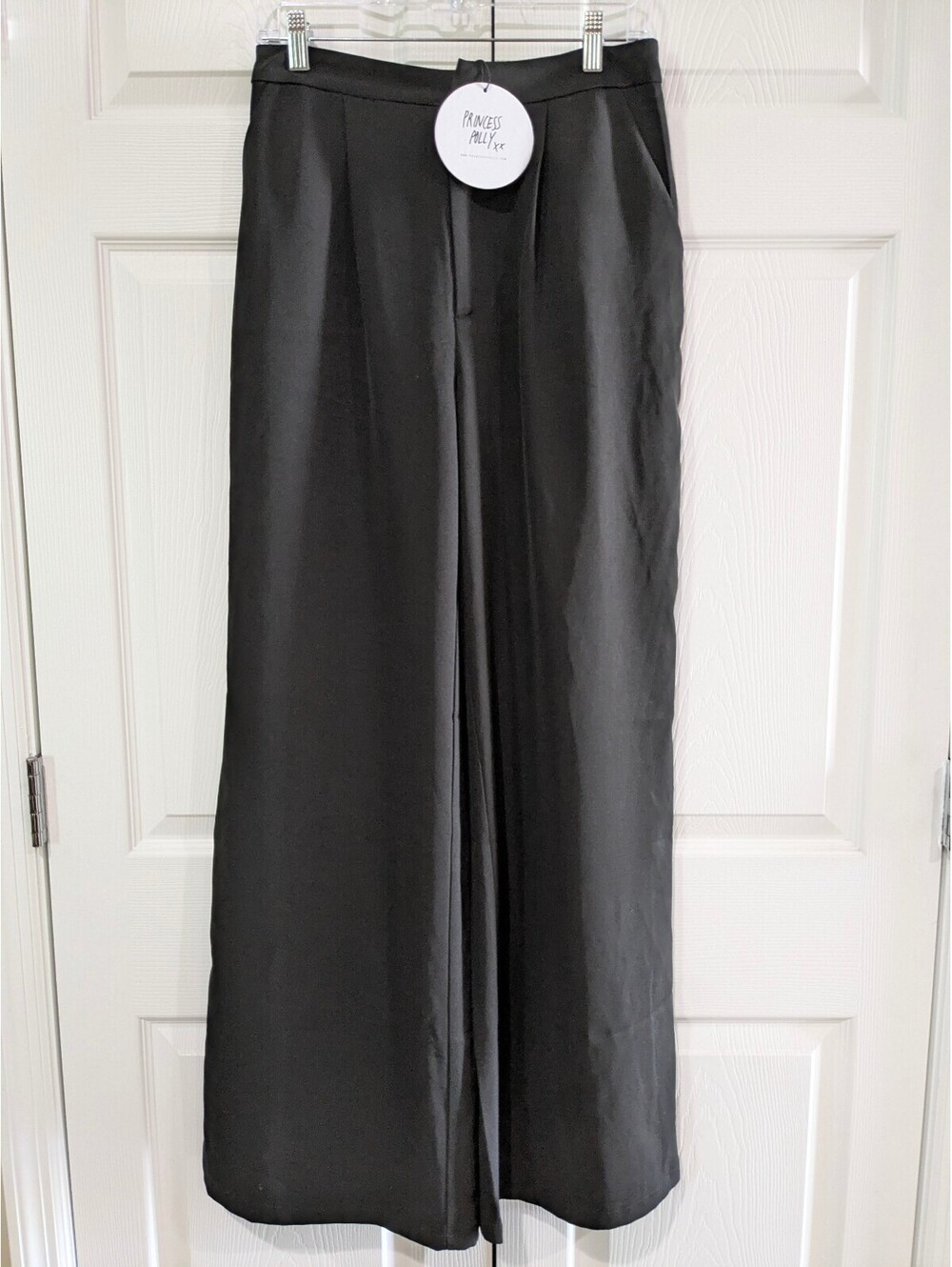 Princess Polly Women's Briana Wide Leg Black Dress Pants Trousers, Size 6, New - Picture 4 of 14